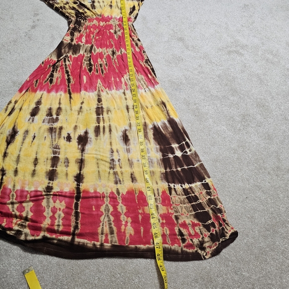 Style Biz Tie Dye V-Neck Maxi Dress Smocked Waist S - Picture 6 of 6